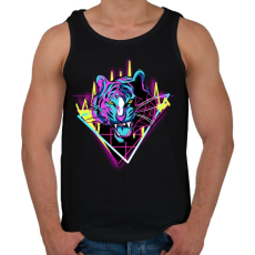 PRINTFASHION Neon tigris - Férfi atléta - Fekete