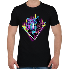 PRINTFASHION Neon tigris - Férfi póló - Fekete