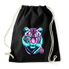 PRINTFASHION Neon tigris - Sportzsák, Tornazsák - Fekete
