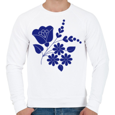 PRINTFASHION Népművészeti minta - Férfi pulóver - Fehér férfi pulóver, kardigán