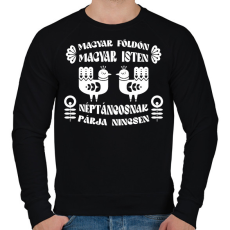 PRINTFASHION Néptáncosnak párja nincsen (fehér) - Férfi pulóver - Fekete
