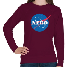 PRINTFASHION Nerd nasa logo - Női pulóver - Bordó női pulóver, kardigán