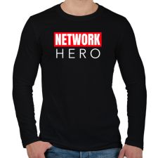 PRINTFASHION NETWORK HERO - Férfi hosszú ujjú póló - Fekete férfi póló