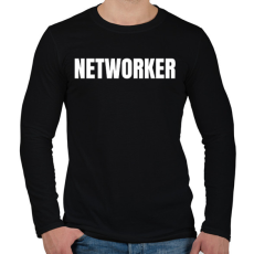 PRINTFASHION NETWORKER - Férfi hosszú ujjú póló - Fekete