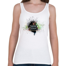 PRINTFASHION NEVER GIVEUP - Női atléta - Fehér női trikó