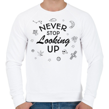PRINTFASHION Never stop looking up - Férfi pulóver - Fehér férfi pulóver, kardigán