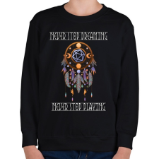 PRINTFASHION Never stop playing - Gyerek pulóver - Fekete gyerek pulóver, kardigán