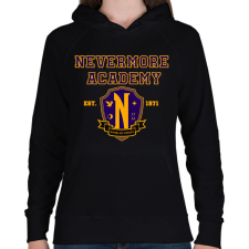 PRINTFASHION Nevermore Academy - Női kapucnis pulóver - Fekete női pulóver, kardigán