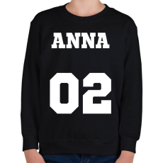 PRINTFASHION Neves mez - Egyedi névvel és számmal - Gyerek pulóver - Fekete