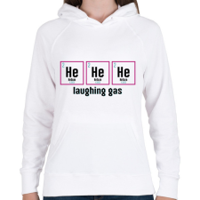 PRINTFASHION Nevető gáz - Női kapucnis pulóver - Fehér női pulóver, kardigán