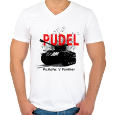 PRINTFASHION Névtelen - Férfi V-nyakú póló - Fehér férfi póló