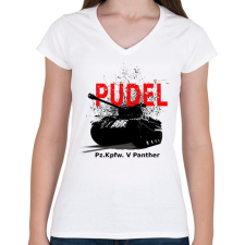PRINTFASHION Névtelen - Női V-nyakú póló - Fehér női póló