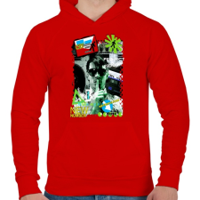 PRINTFASHION NEW NUMBER - Férfi kapucnis pulóver - Piros férfi pulóver, kardigán