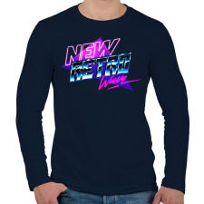 PRINTFASHION New Retro Wave - Férfi hosszú ujjú póló - Sötétkék férfi póló