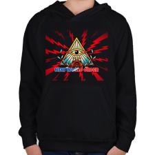 PRINTFASHION NEW WORLD ORDER - Gyerek kapucnis pulóver - Fekete gyerek pulóver, kardigán