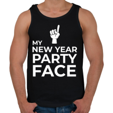 PRINTFASHION NEW YEAR PARTY FACE - Férfi atléta - Fekete atléta, trikó