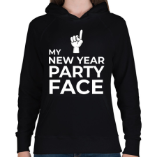 PRINTFASHION NEW YEAR PARTY FACE - Női kapucnis pulóver - Fekete női pulóver, kardigán