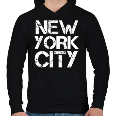 PRINTFASHION New York City - Férfi kapucnis pulóver - Fekete