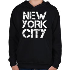 PRINTFASHION New York City - Gyerek kapucnis pulóver - Fekete
