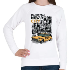 PRINTFASHION New York City - Női pulóver - Fehér