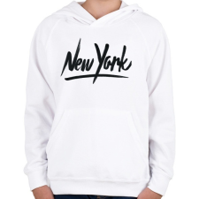 PRINTFASHION New York - Gyerek kapucnis pulóver - Fehér gyerek pulóver, kardigán