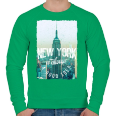 PRINTFASHION New York mindig jó ötlet - Férfi pulóver - Zöld
