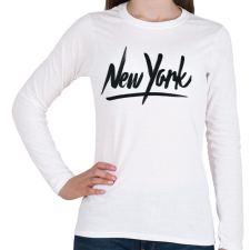 PRINTFASHION New York - Női hosszú ujjú póló - Fehér női póló