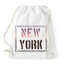 PRINTFASHION NEW York  - Sportzsák, Tornazsák - Fehér tornazsák