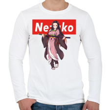 PRINTFASHION Nezuko - Férfi hosszú ujjú póló - Fehér férfi póló