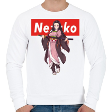 PRINTFASHION Nezuko - Férfi pulóver - Fehér