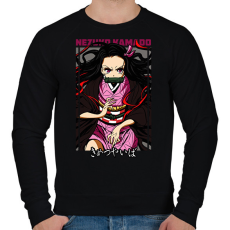 PRINTFASHION Nezuko Kamado-Demon Slayer - Férfi pulóver - Fekete