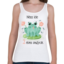 PRINTFASHION Nézz ide - Számmal - Női atléta - Fehér női trikó