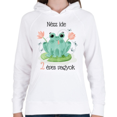 PRINTFASHION Nézz ide - Számmal - Női kapucnis pulóver - Fehér