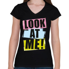 PRINTFASHION Nezz ram! - Női V-nyakú póló - Fekete