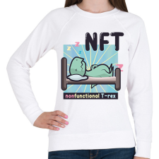 PRINTFASHION NFT - Nonfunctional T-rex - Női pulóver - Fehér női pulóver, kardigán