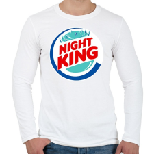 PRINTFASHION Nigh King - Férfi hosszú ujjú póló - Fehér férfi póló