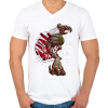 PRINTFASHION NIGHTMARE_GORGON_N1_HD - Férfi V-nyakú póló - Fehér