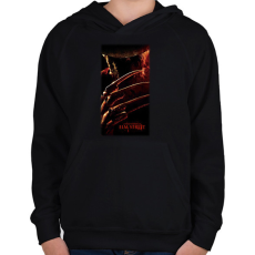 PRINTFASHION Nightmare on Elm street - Gyerek kapucnis pulóver - Fekete