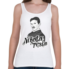 PRINTFASHION Nikola Tesla - Női atléta - Fehér női trikó