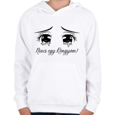 PRINTFASHION Nincs egy rongyom! - Gyerek kapucnis pulóver - Fehér