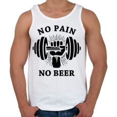 PRINTFASHION Nincs fájdalom, nincs sör - Férfi atléta - Fehér