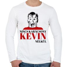 PRINTFASHION Nincs karácsony Kevin nélkül - Férfi hosszú ujjú póló - Fehér