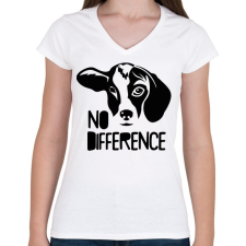 PRINTFASHION Nincs különbség - Női V-nyakú póló - Fehér női póló