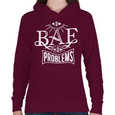 PRINTFASHION Nincs nő, nincs gond - Női kapucnis pulóver - Bordó női pulóver, kardigán