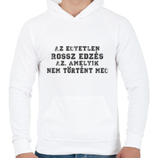 PRINTFASHION NINCS ROSSZ EDZÉS - Férfi kapucnis pulóver - Fehér férfi pulóver, kardigán