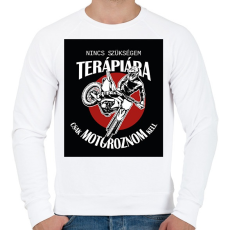 PRINTFASHION Nincs szükségem terápiára, csak motoroznom kell - Férfi pulóver - Fehér