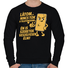 PRINTFASHION Nincs tok a telefonodon - Férfi pulóver - Fekete férfi pulóver, kardigán