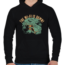 PRINTFASHION Nincs wifi - Férfi kapucnis pulóver - Fekete férfi pulóver, kardigán