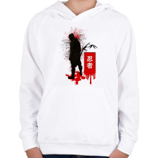 PRINTFASHION ninja - Gyerek kapucnis pulóver - Fehér