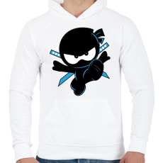 PRINTFASHION Ninja Kidz - Férfi kapucnis pulóver - Fehér